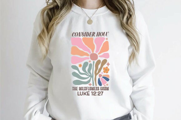 Christian Boho Abstract Flowers PNG: Graphics for T-Shirt Designs