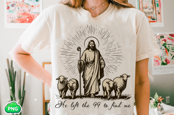 Christian PNG Lost Sheep Jesus SVG PNG Graphics for T-Shirt Designs