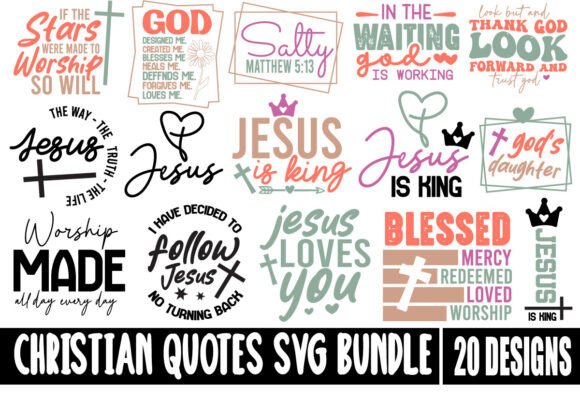 Christian SVG Bundle: Jesus SVG PNG Graphics for T-Shirt Designs
