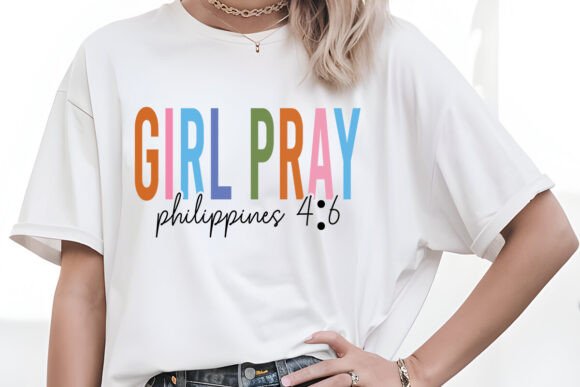 Girl Pray PNG: Christian Quote Graphics for T-Shirt Designs