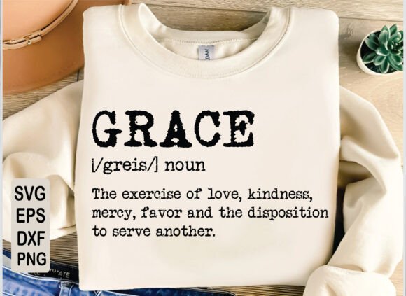 Grace Definition SVG: Christian Graphics for T-Shirt Designs
