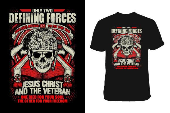 Jesus Christ and the Veteran T-Shirt Designs Graphics