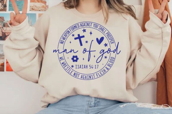Man of God SVG: Cross Nails & Jesus Design