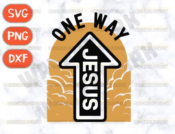 One Way Jesus SVG Graphics for T-Shirt Designs