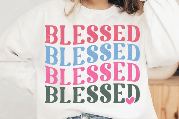 Retro Blessed SVG Graphics for T-Shirt Designs